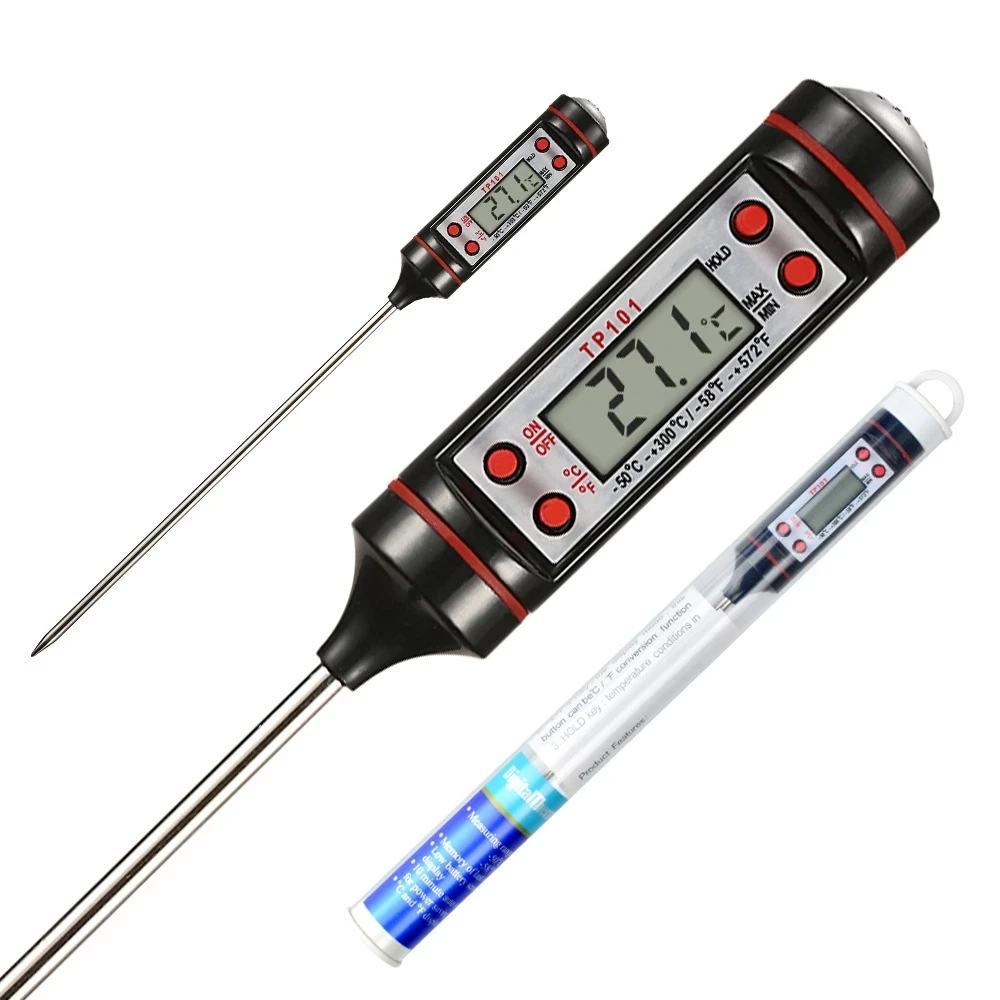 Digital Probe Meat Thermometer Kitchen Cooking BBQ Food Thermometer Cooking Stainless Steel Water Milk Thermometer Tools TP101