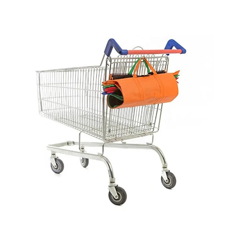 Cheap Eco Friendly 4 Sets Reusable Grocery Bags with Insulated Cooler Shopping Cart Trolley Bags Supermarket