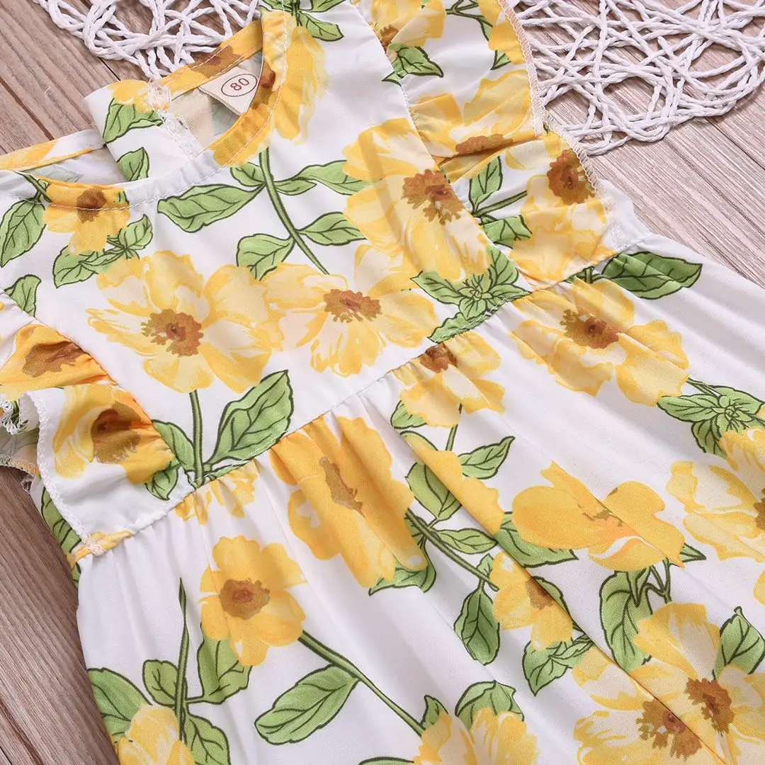 
Bulk Buy Baby Clothing Baby Clothes Newborn Sleeveless Flower Print Jumpsuit Kids Girls Summer Casual Romper Baby 