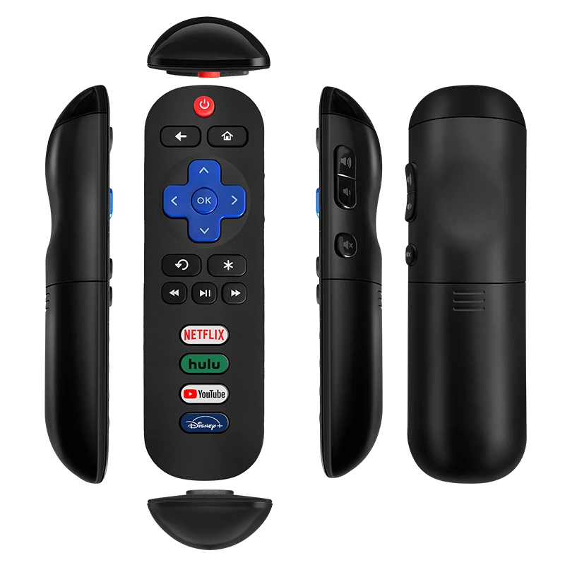 Factory Wholesale Original Quality TV Remote Controles for Roku TV Smart TVs Controller Detflix Disneys YouTuBe Hulu Power keys