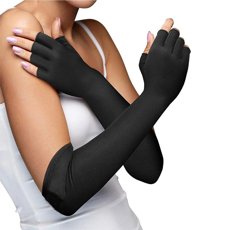 Extra Long Arthritis Gloves Copper Infused Fit Glove for Women Men Best Carpal Tunnel Computer Typing Support Hands