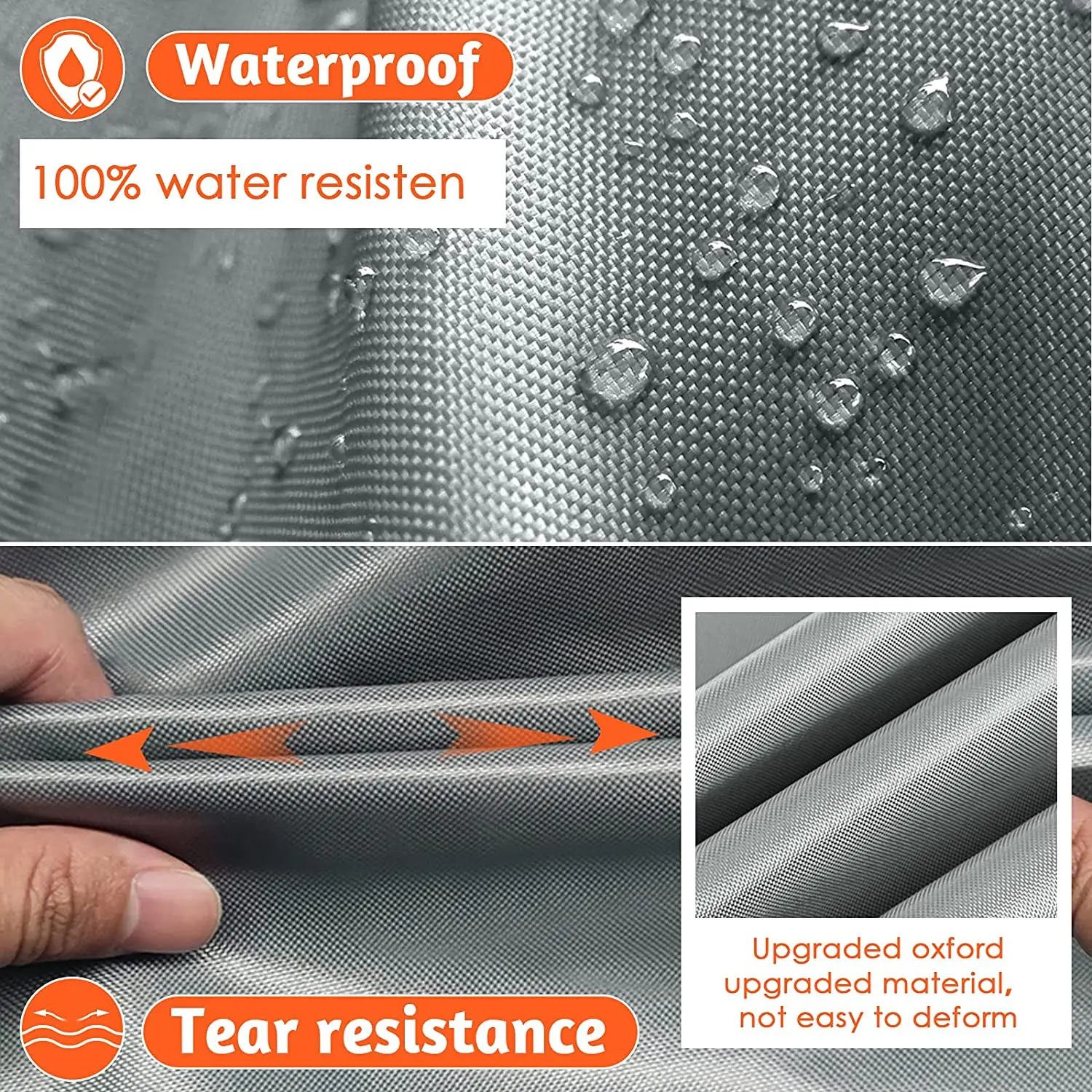 Waterproof 600D Oxford Protective Cover Anti-UV Grill Cover, BBQ Tarpaulin Gas Grill Cover