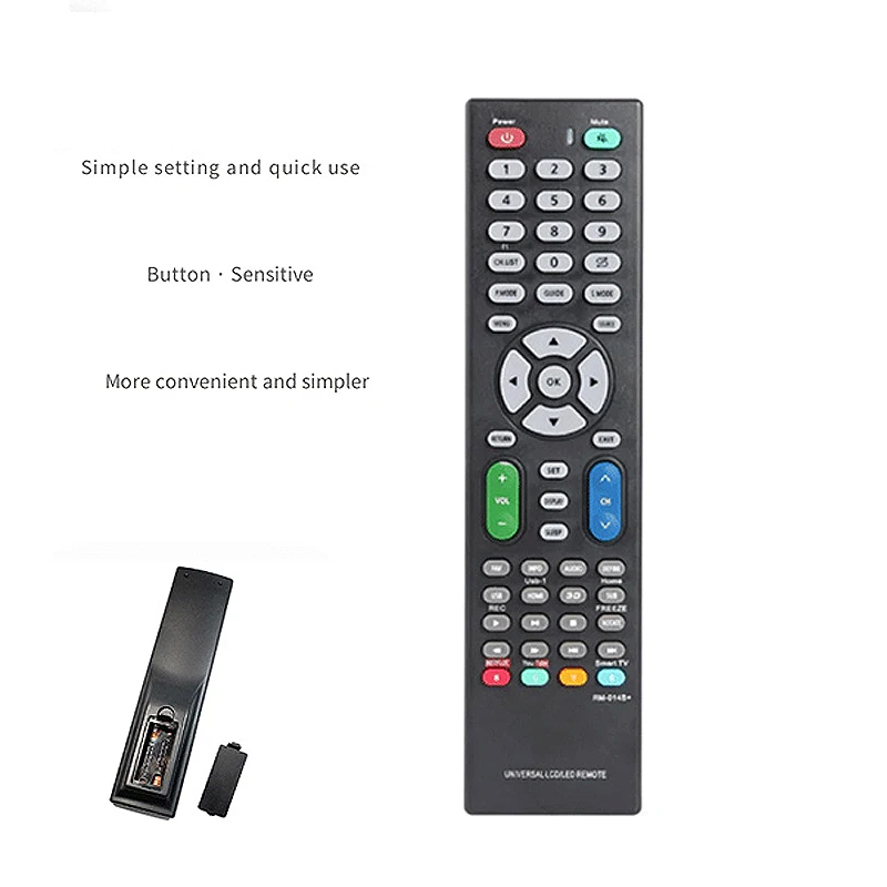 ABS Replacement Controls English Universal Remote Control for Television RM-014S+ Button NETFLIX YOUTUBE