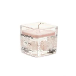 Best Selling 5.2*5.2cm Transparent Glass Cylindrical Gel Wax Rose Scented Custom Gift Box Scented Candles with Logo
