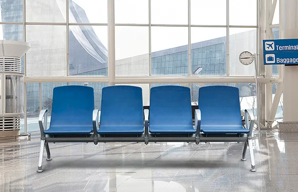 KEDE manufacturer OEM/ODM pu metal  3 seats airport railway station hospital waiting chair