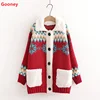 2021 fashion vintage design christmas womans sweater long sleeve knitwear trendy casual lambswool sweater cardigan for women