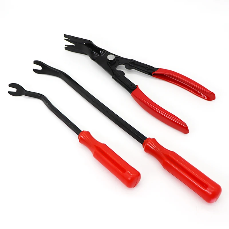 3pcs Car Trim Removal Clip Prying Tool Trim Nail Staple Remover Door Panel Clip Remover Tools