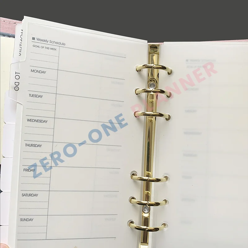 custom a5 a6 a7 planner divider frost pp index pages with black print tab