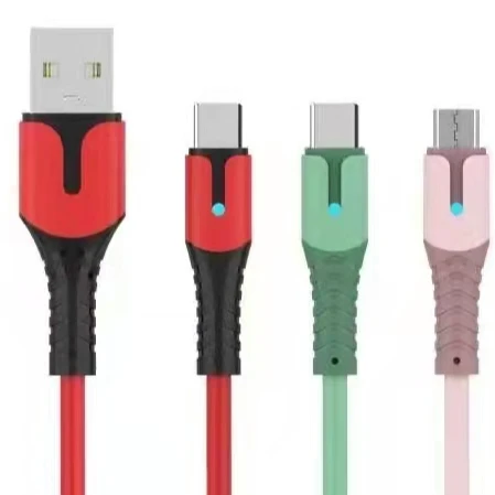 Оптовая продажа USB 3 в 1 кабель для передачи данных мобильного телефона быстрой зарядки нейлоновый