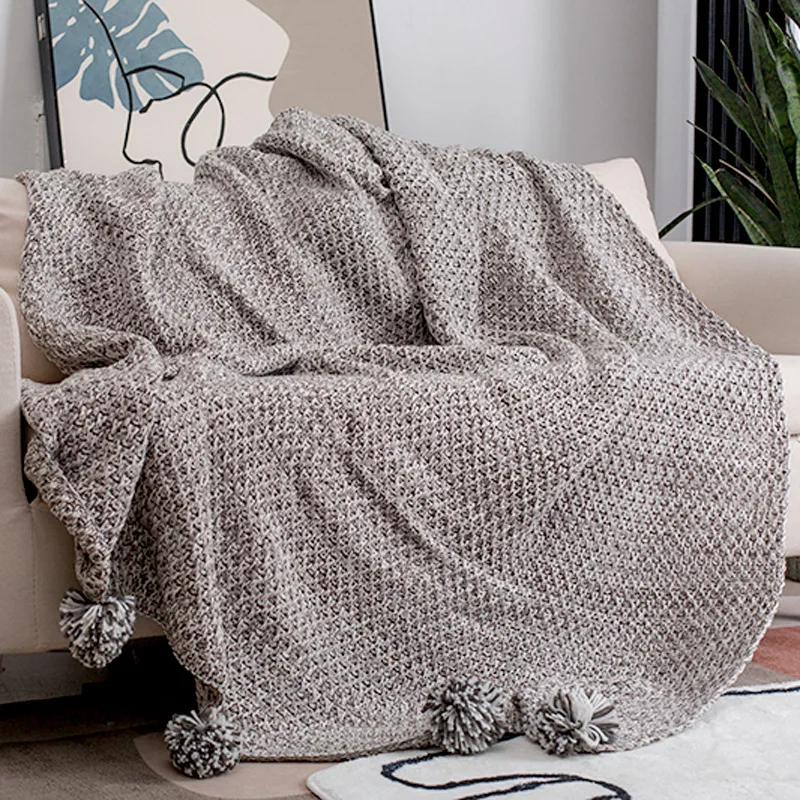 Wholesale 100% Cotton Blanket Knitted Throw Machine Knitting Warm Soft Blanket Chunky Washable Carpet