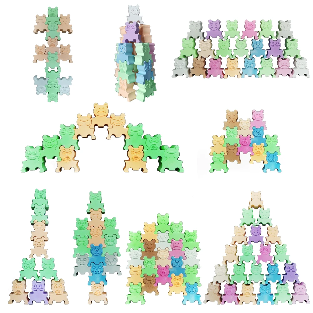 Wholesale Diy Creative Children Educational Toys Ceramic Silicone Mould DIY Big Jigsaw Building Blocks Ceramic Mold