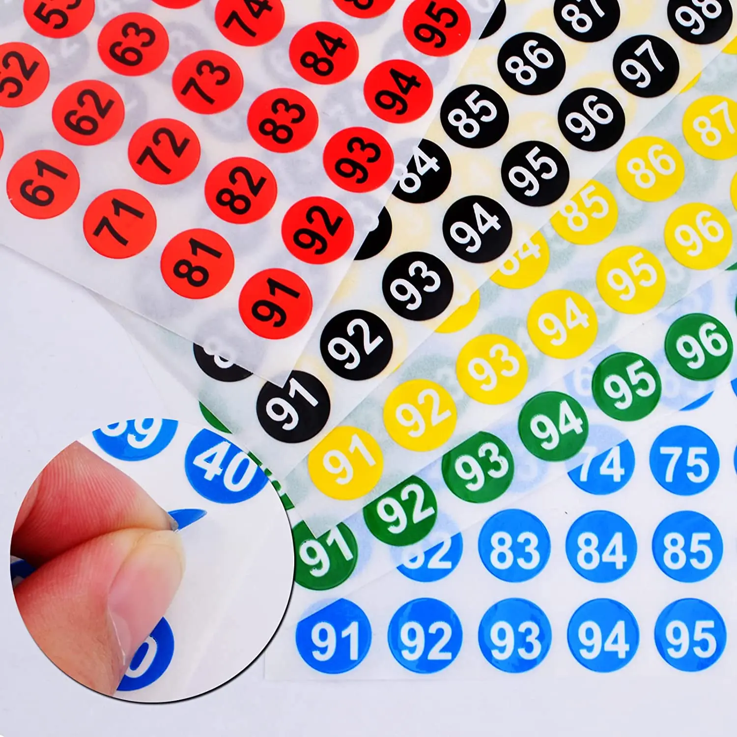 10mm Number Alphanumeric Label Stocks Vinyl Eco label for Kindergarten Class Grade 1 Math Teaching Baby Study  Companion Decals