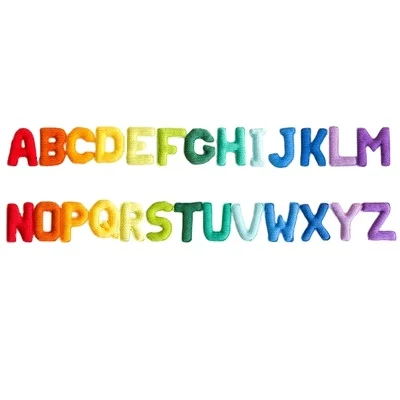 Early Childhood Education Toys Felt Education crochet Letters baby rattles Crocheted dolls 26 letters crochet baby rattles