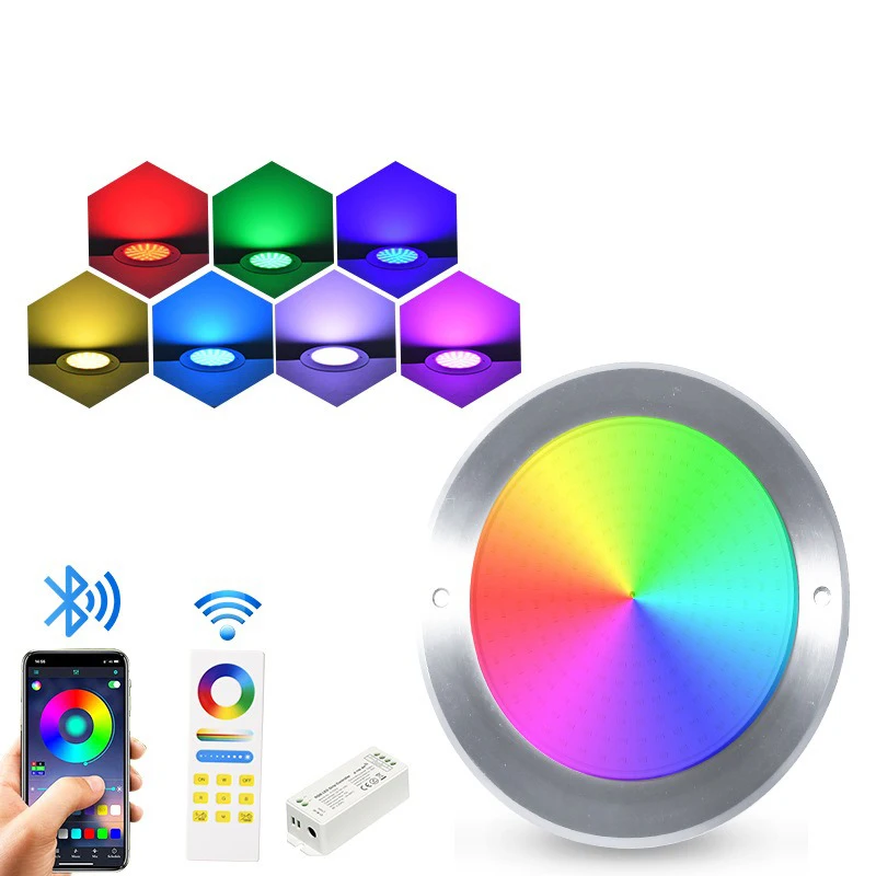 IP68 LED Swimming Pool Lights Epoxy Resin Filled Slim 7.5mm Pool Light RGB DC AC12V Submersible Lighting Underwater Lamp