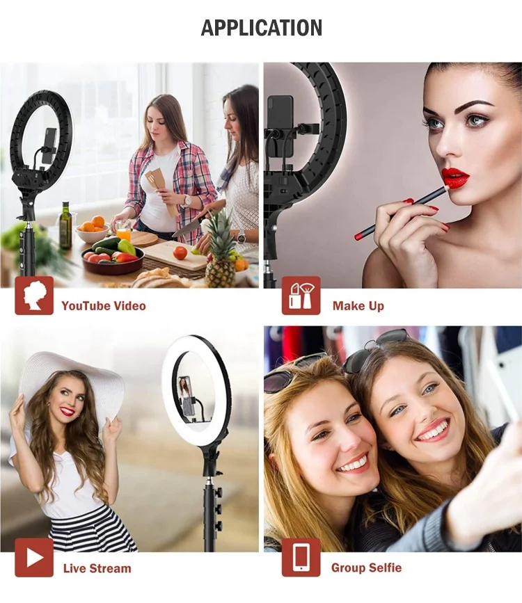 
Amazon Assembled Ring Lamp 18 inch 45cm With 2.1m Tripod Live Replenishment Light Make up Photograpgic Ring Light 