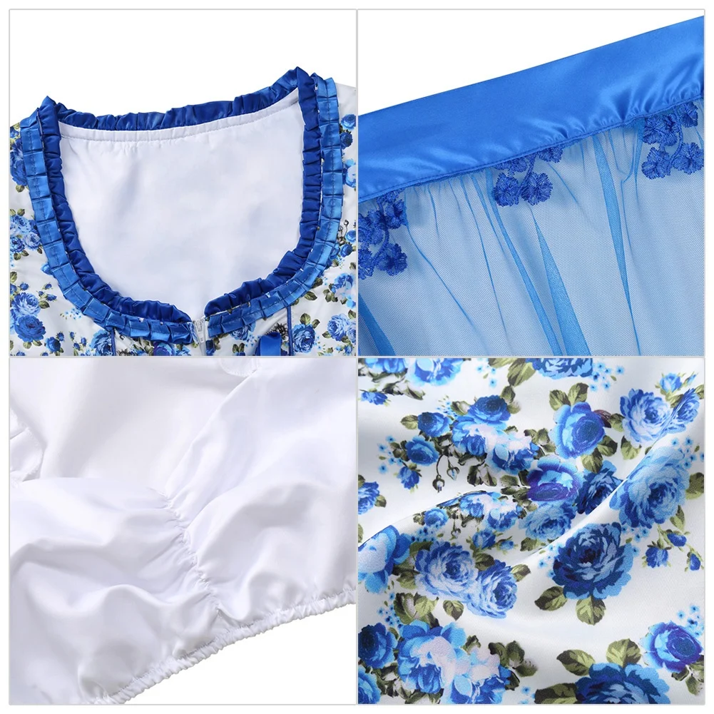 Custom Dirndl Dress With Net and Ribbon Flowers Printed Fabric and Cotton Blouse  / Mini Dirndl / Trachten Dirndl