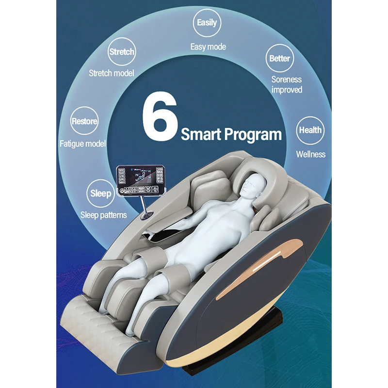 Multi Function Bluetooth music full body zero gravity 3D electric massage chair for foot,hip,leg