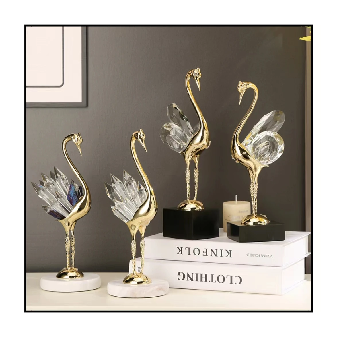 Creative Light Luxury Swan Shape Home Decorative Objects for Living Room Gifts and Wedding Decoration