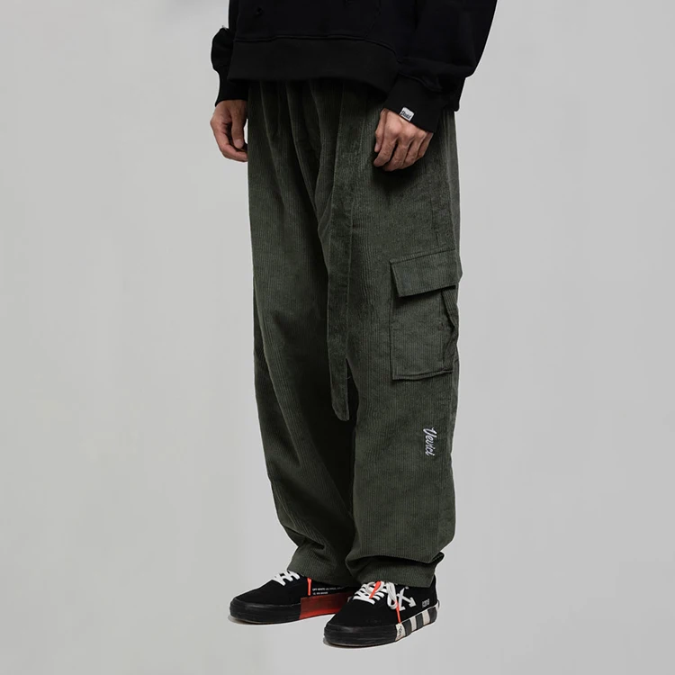 GRKC in stock custom vintage softshell solid color men trousers urban women casual corduroy straight baggy work pants