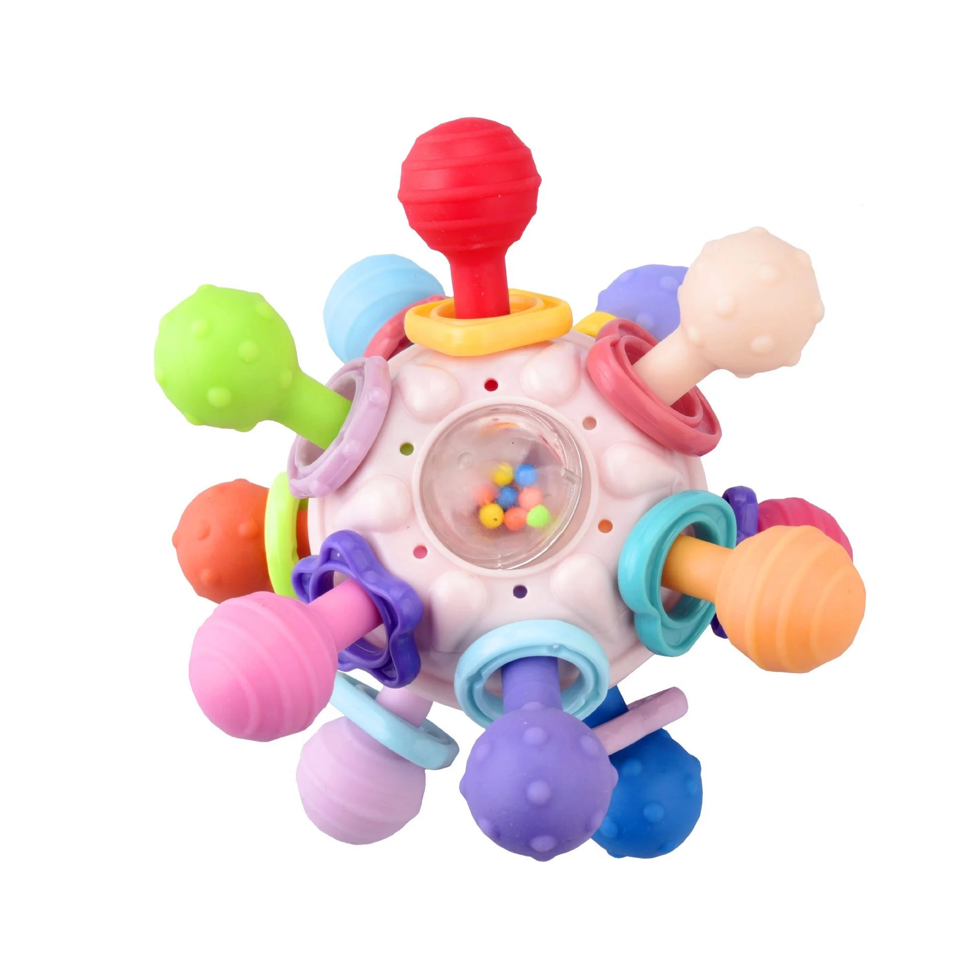 Wholesale baby silicone teether baby rattle toys set  teethers montessori   Rattle Chew toys