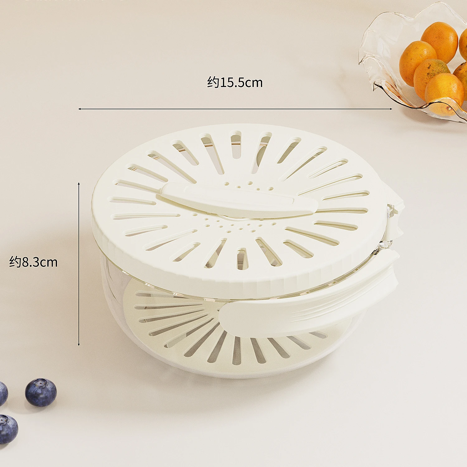 2024 new covered kitchen  household fruit washing refrigerator storage box thickened double-layer drainage for insulation