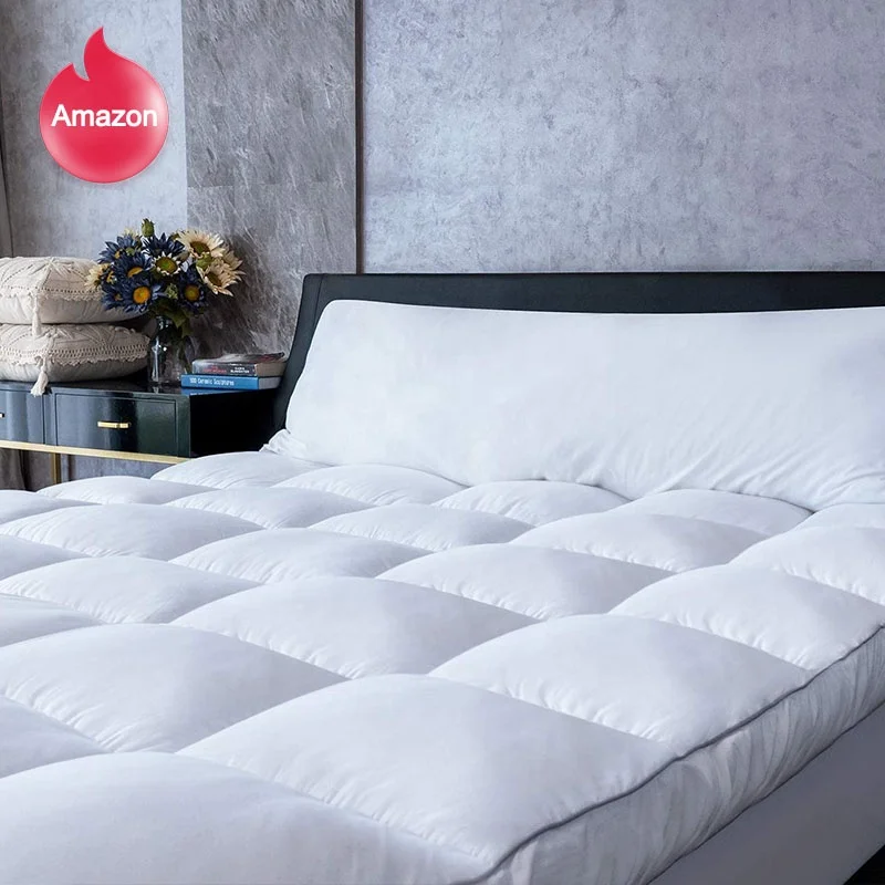 Snow Down Alternative Fill 400TC Cotton Twin XL Extra Thick Pillowtop Cooling Mattress Topper Cover Mattress Pad