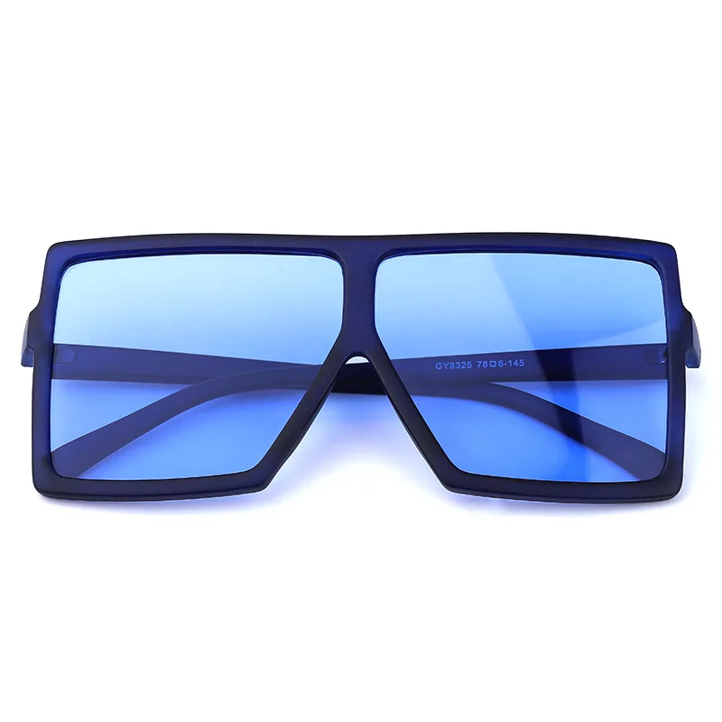 
2020 Oversized Square Sunglasses Women New Luxury Brand Trendy Flat Top Red Blue Clear Lens Vintage Men Gradient Shades GD17059 