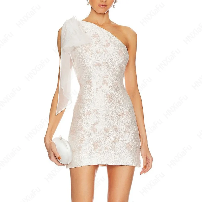 2024 Fashion New Clothing Manufacturers Custom Wholesale Women Summer Luxury Party Flower Print Lady Prom Short One Shoulder Min