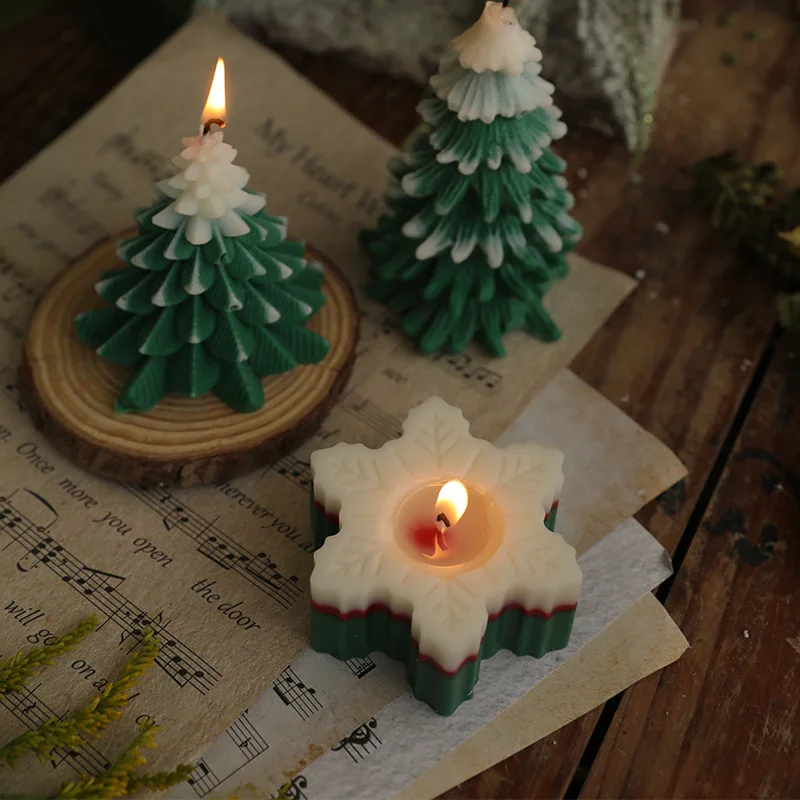 Christmas Snowflake Scented Soy Wax Candles For Home Decoration Holiday Gifts