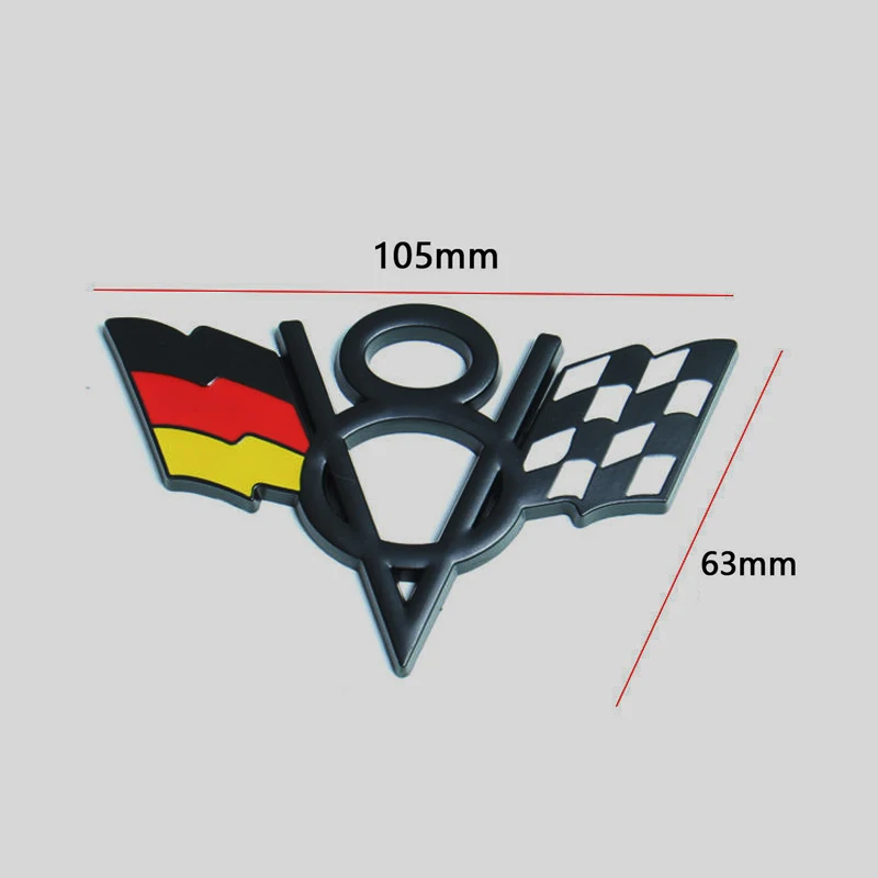 Wholesaler Firmly Pasted 3D Car Metal Waterproof Decoration Metal V8 Letters Badge National Flag Car Sticker For Universal Car
