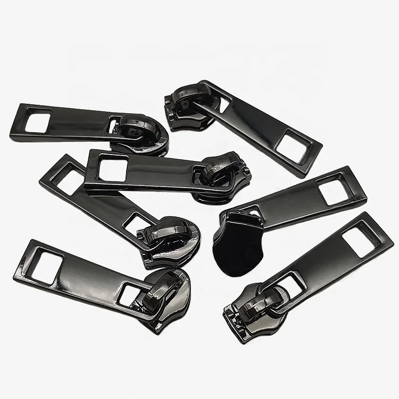 Handbag Hardware No.5 Nylon Metal Zipper Puller Slider Brand Logo Bag Zipper Head Puller Zipper Custom Metal Pull Logo