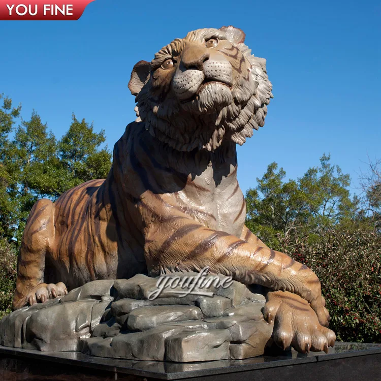 
Animals Theme Park Sculpture Metal Craft Bronze Tiger Statue For Outdoor Garden 