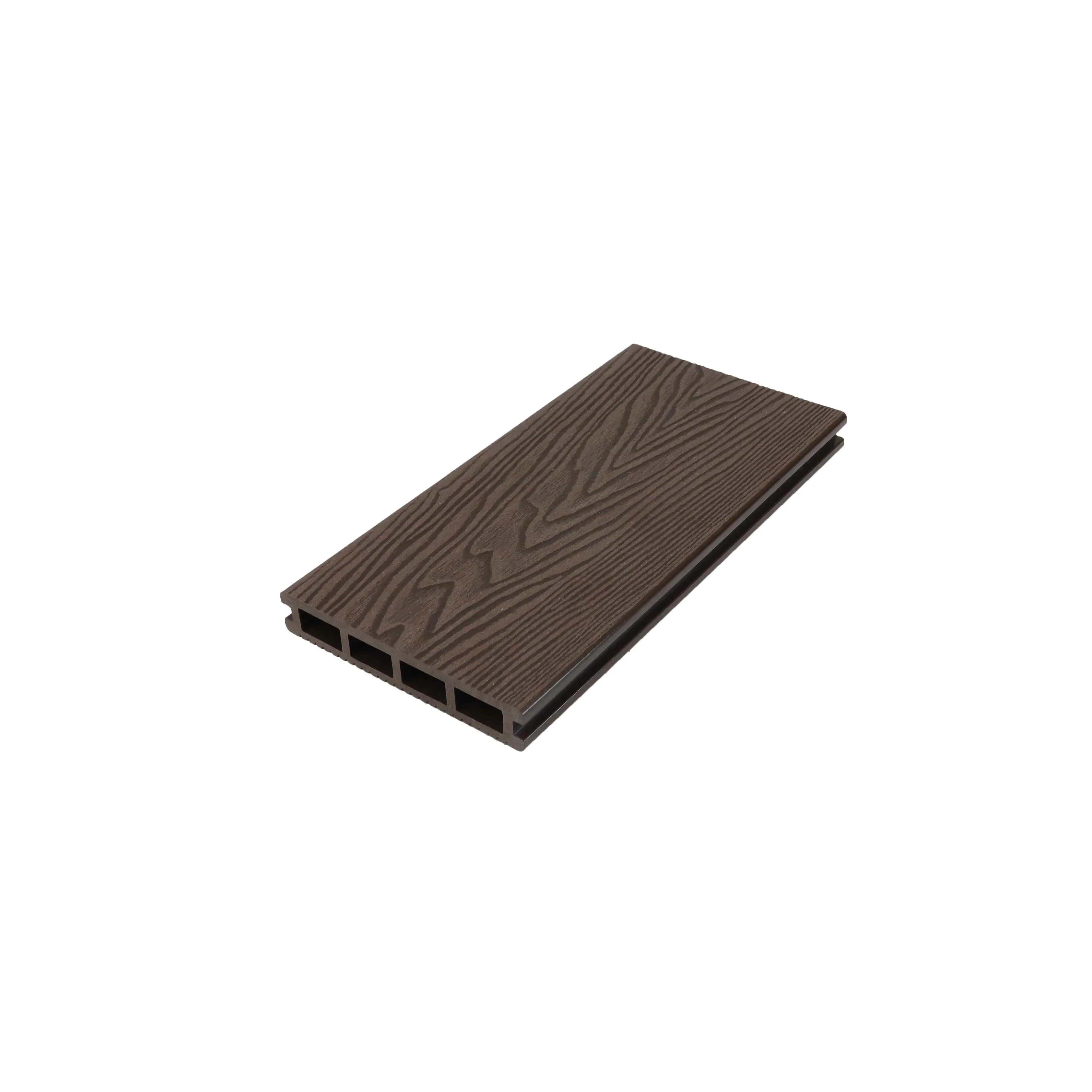 New technology 3D embossed co-extrusion outdoor plastic wooden decking composite wpc flooring