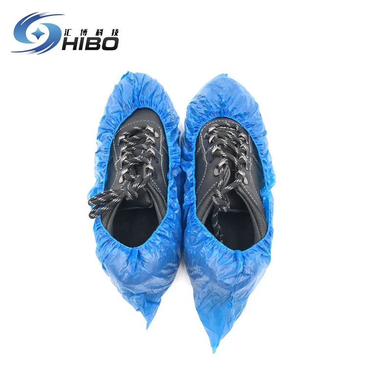 Shoe Covers Wholesale Waterproof Safety Rain CPE Blue Disposable