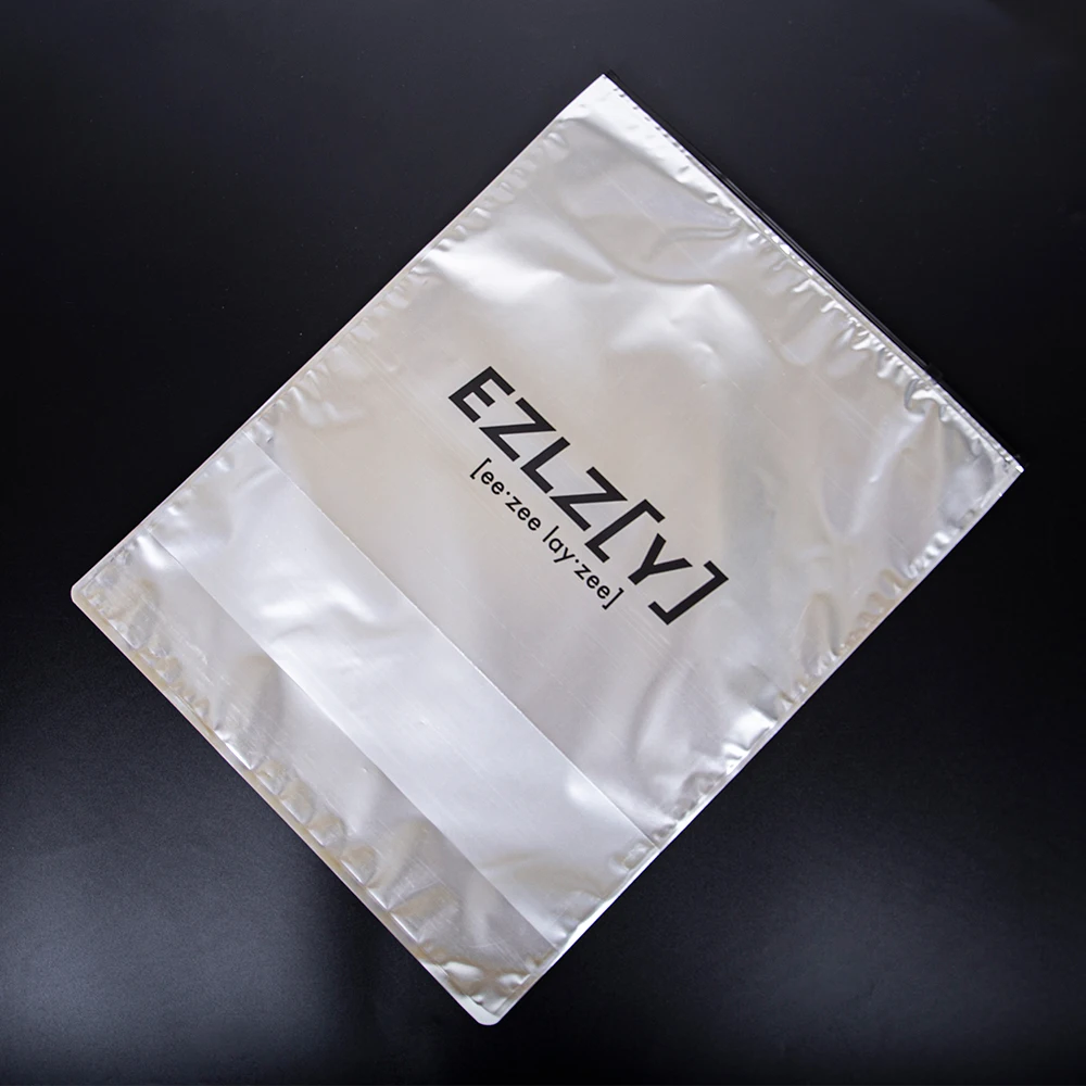 Zipper Bag Factory See through hoodie bags clothing pack aluminized film silver plastic bags with zipper
