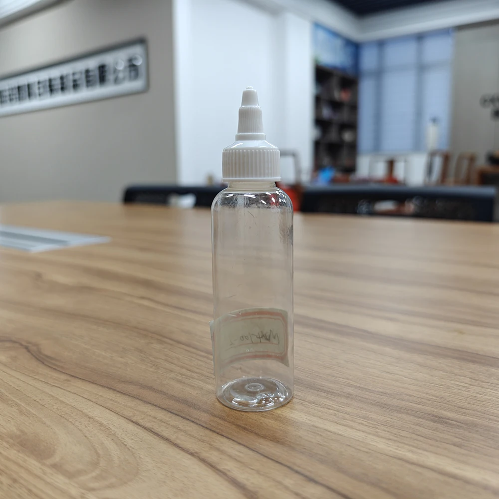 Clear Plastic Bottle 100ml Eco Friendly Empty Twist Top Cap Transparent Squeeze Bottles for Hair Oil Coconut Oil Dye Applicator