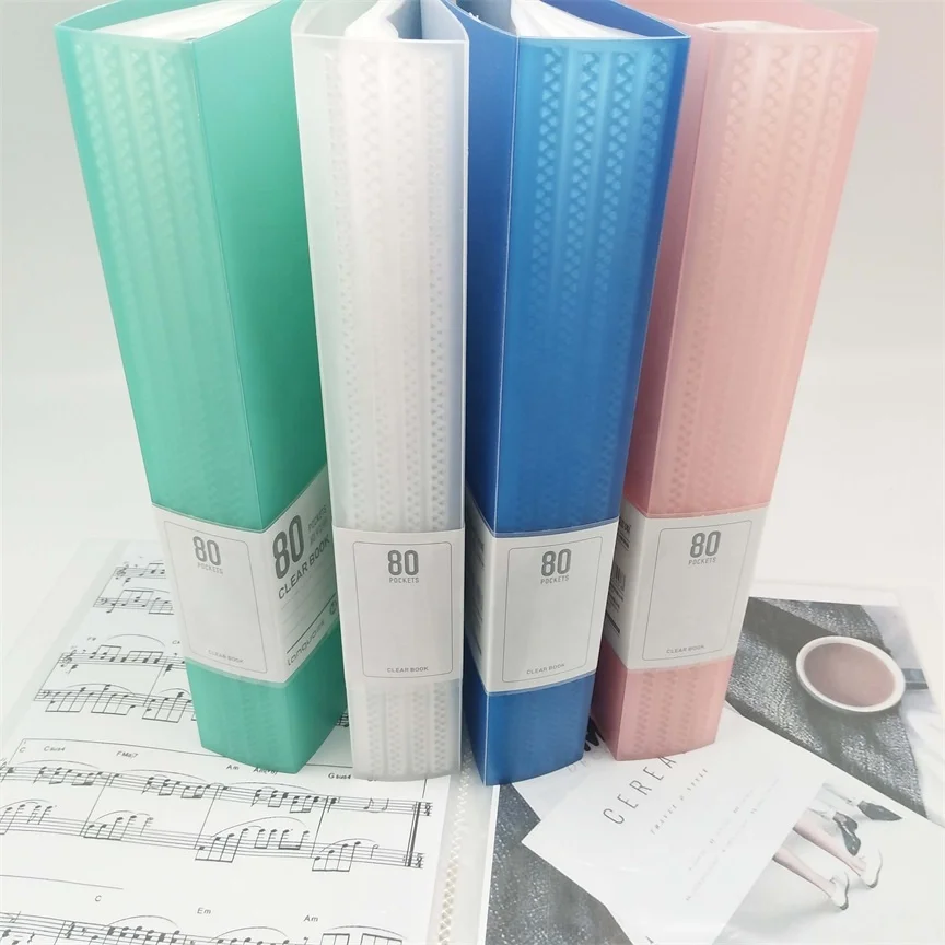 Factory Wholesale Card Binder Pockets Display Book A4 Clear Thick Plastic Filing Products Stationary Supplier