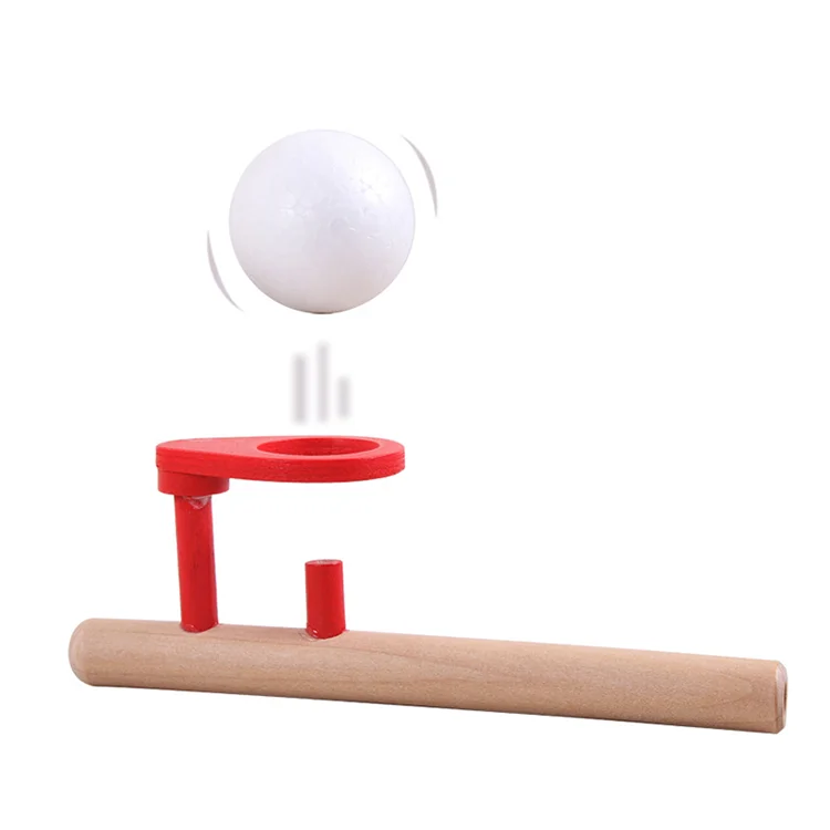 Wholesale wood floating ball game blowing ball toy Classic early education educational wooden blow pipe toy china pipe blow ball
