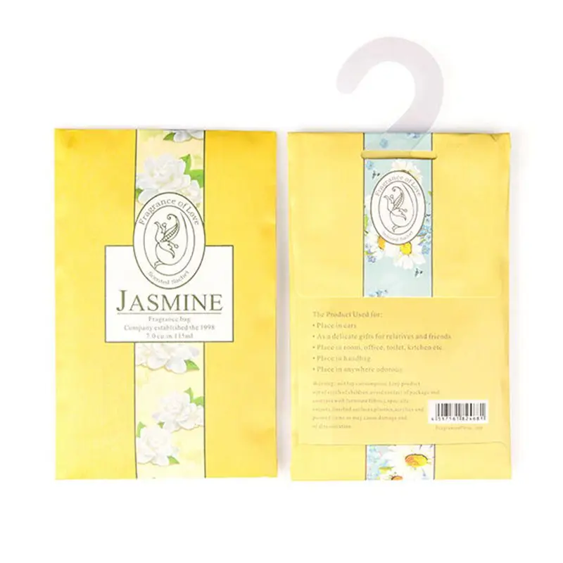 Enjoy Everyday Wholesale Eco-friendly Indoor Paper Sachets Aroma Bag Hanging Fresh Fragrance Scented Sachet With Plastic Hook