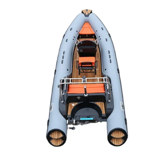 Hot Sale Super RIB 580 Double Deep V Hull Fiberglass Inflatable Sport Fishing Boat with CE Certification