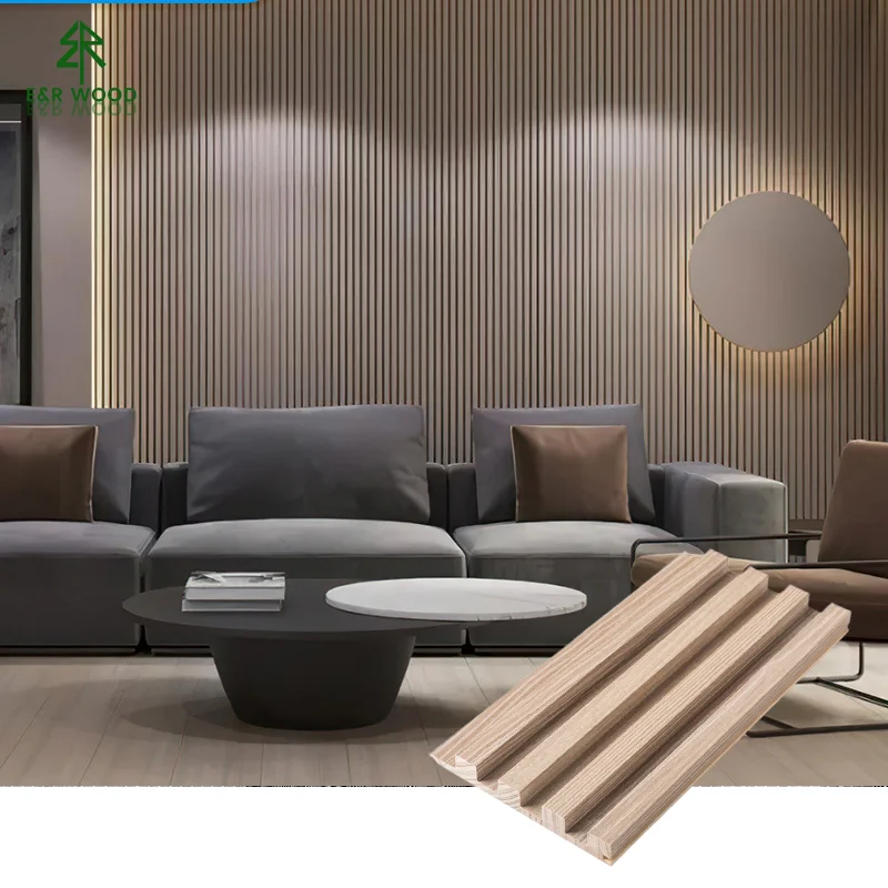 E&R WOOD European Wood Fluted Clad Decor Covering Wooden Anti-Mildew Internal PVC Wall Panels For Bathroom