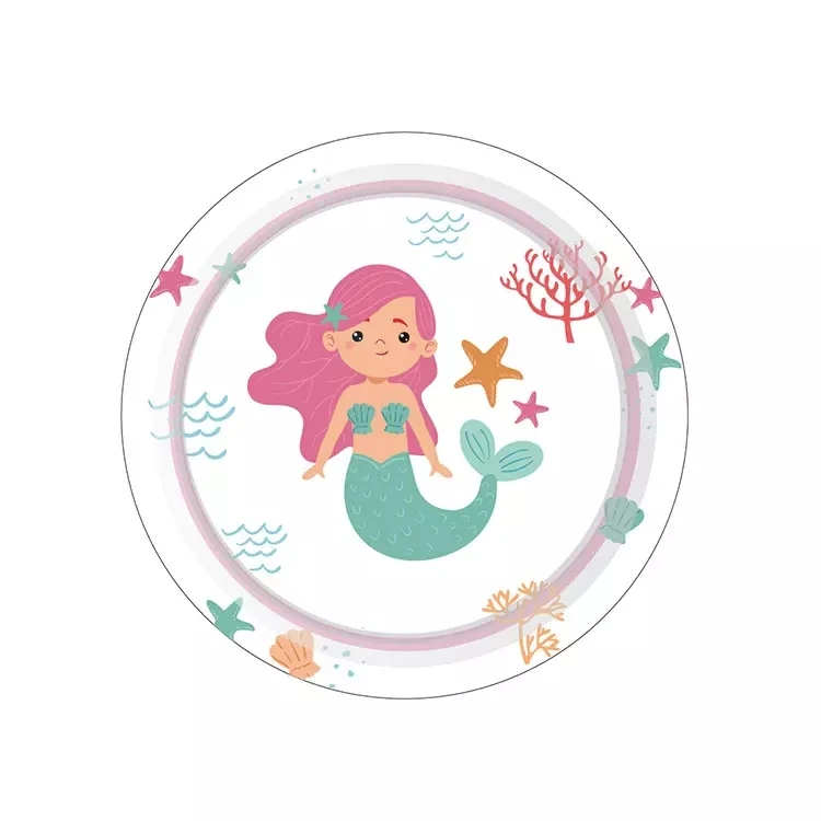 Nicro Lets Little Mermaid Theme Children Baby Shower Party Supplies Disposable Paper Girl Birthday Tableware Table Decoration
