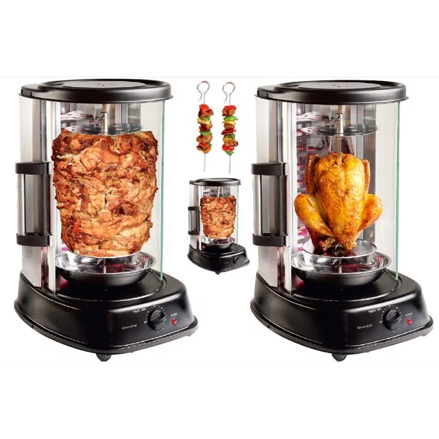 High quality indoor smokeless pig spit roaster gas bbq chicken stainless vertical rotisseries  machine grill