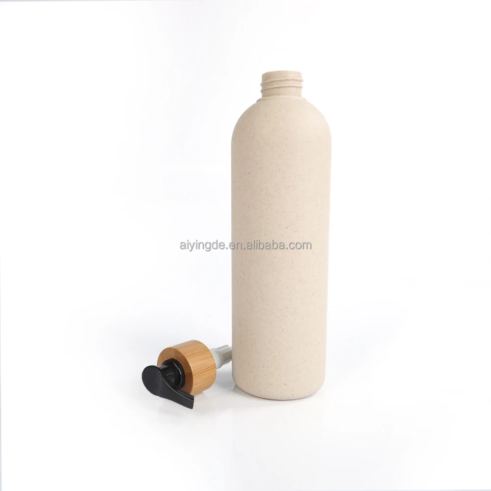 New Design 300ml Biodegradable Wheat Straw Packing Plastic Shampoo Bottle For Cosmetic Container With Trigger  Spray Mist