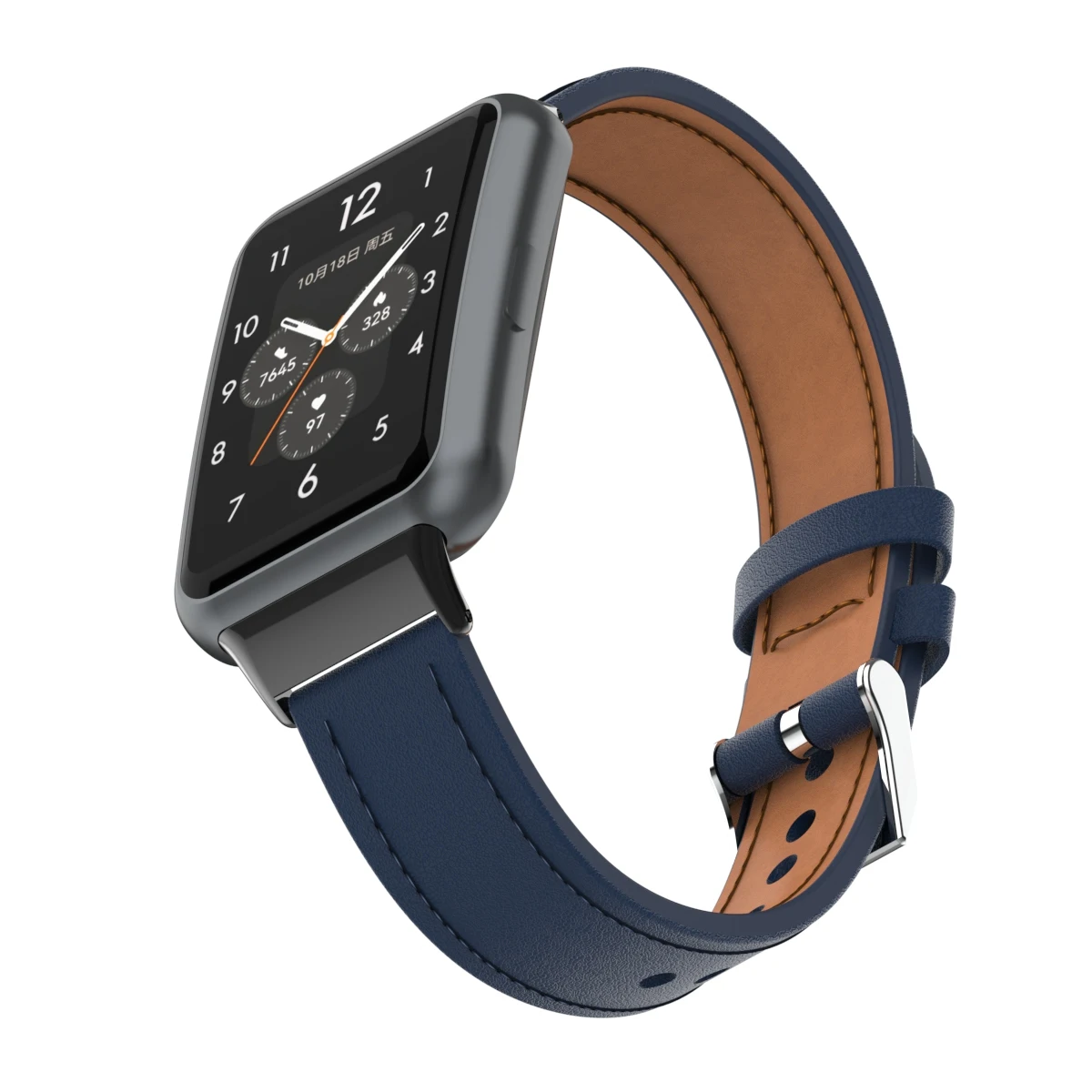 Wholesale 18mm Connector Metal Connector + Plain Microfiber Strap For Huawei Watch FIT 2