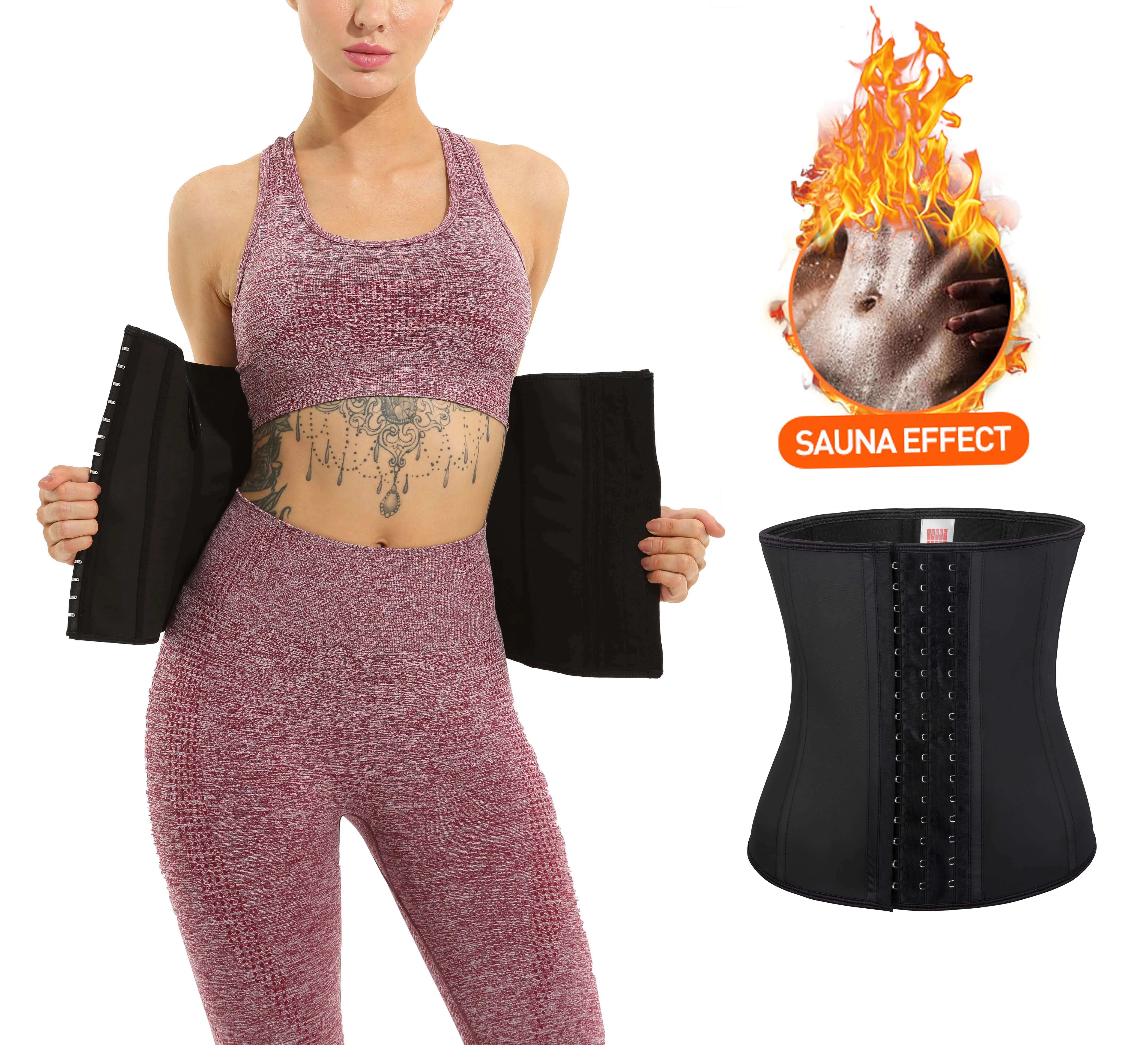 LangQin customizable corset black Miss belt 9 steel bone slim belts for fat burning Compression waist trainer corset