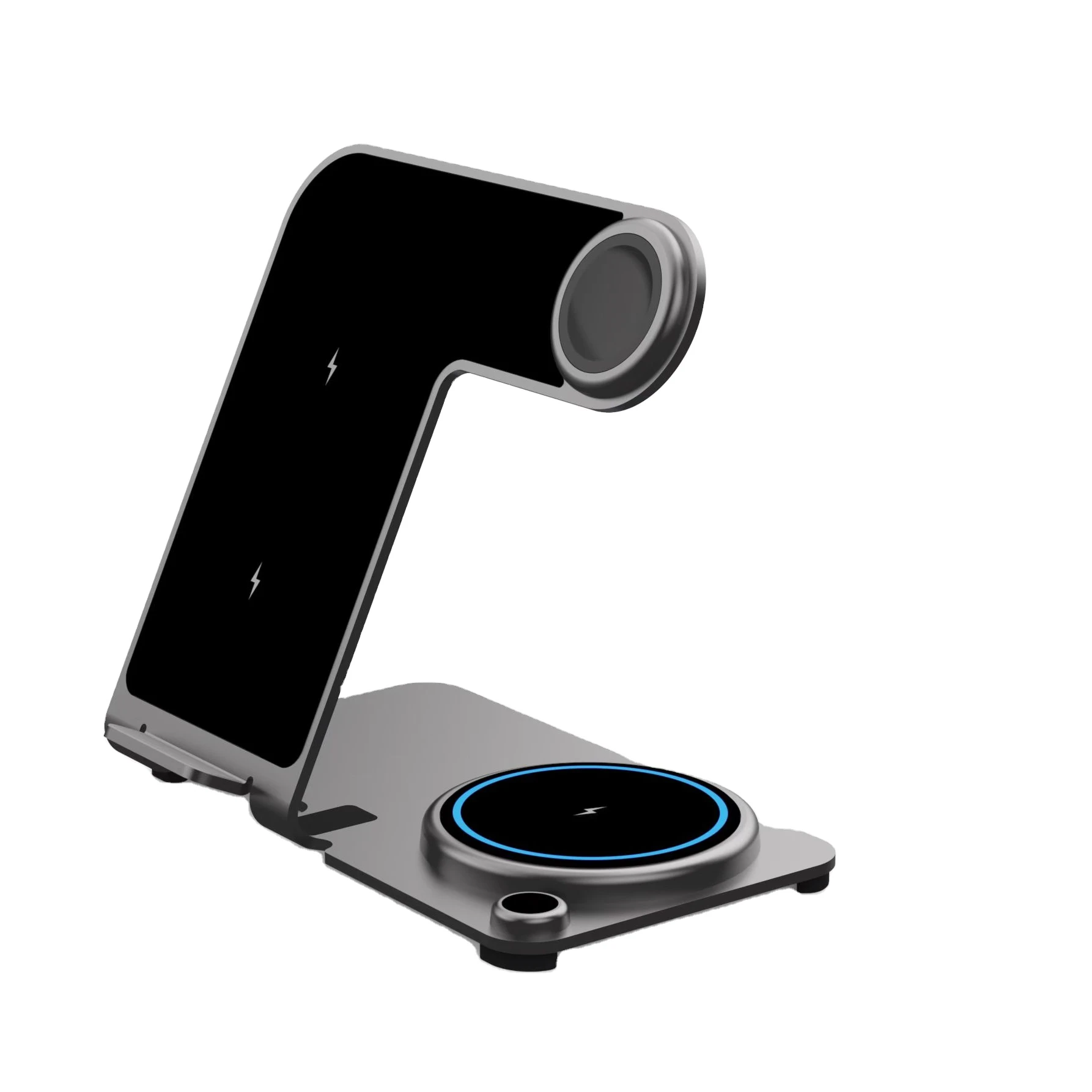 High quality whole Alloy 3 in 1 wireless  charger  desktop 15W fast wireless charging stand