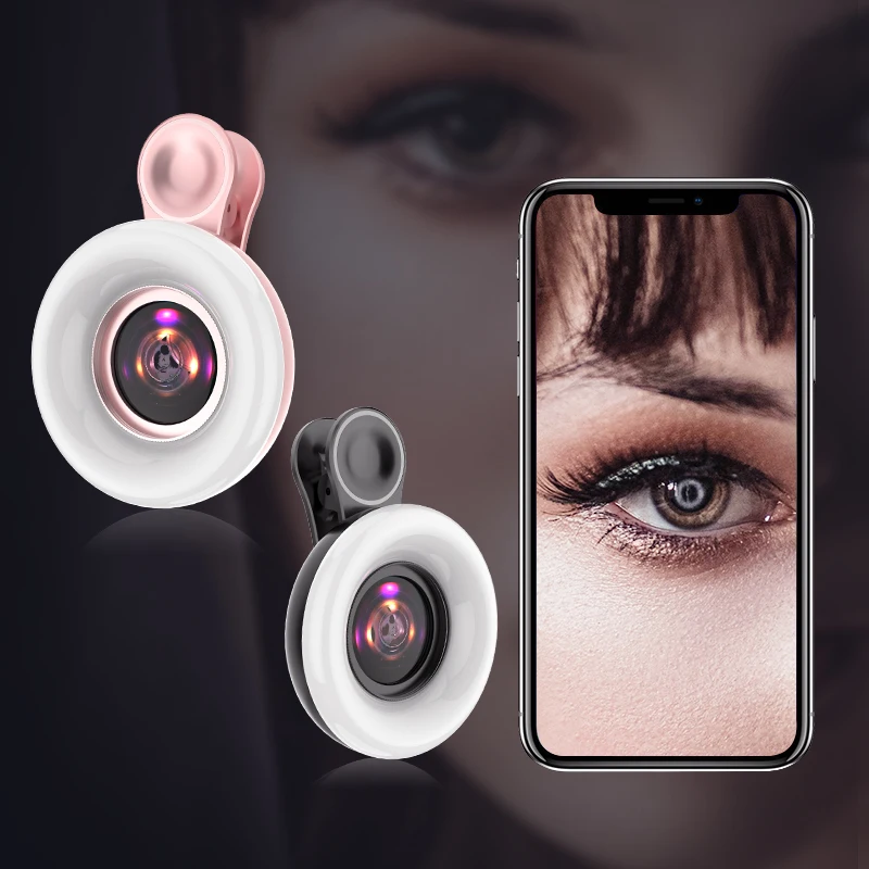 Hd Best Beauty Tools 15x Mobile Macro Led Eyebrow Macro Lens Light For Iphones Android Iso Photography