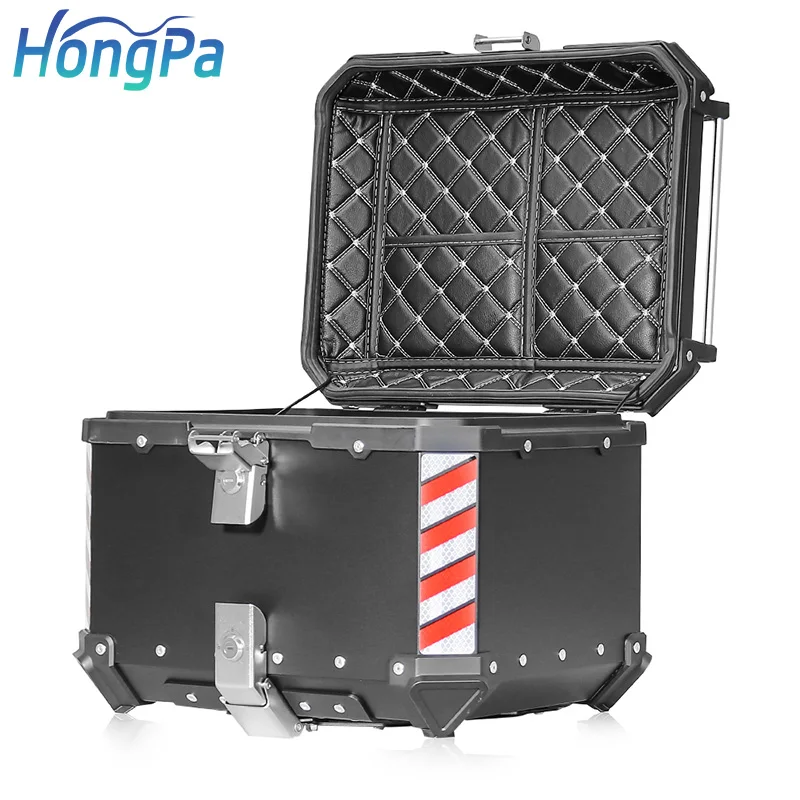 Motorcycle Top Box Top Case Tail Boxes Aluminum 45L Motorcycle Rear Box Delivery Food Trunk