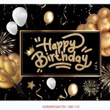 Happy Birthday Backdrop Banner Sign Poster Large Fabric Glitter Balloon Sign Birthday Photo Backdrop for Birthday Party Decor